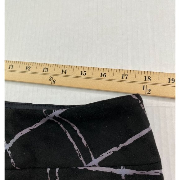 Women’s Faux Suede Black and Purple Windowpane Plaid Ankle Pants XL Stretch - Picture 7 of 9